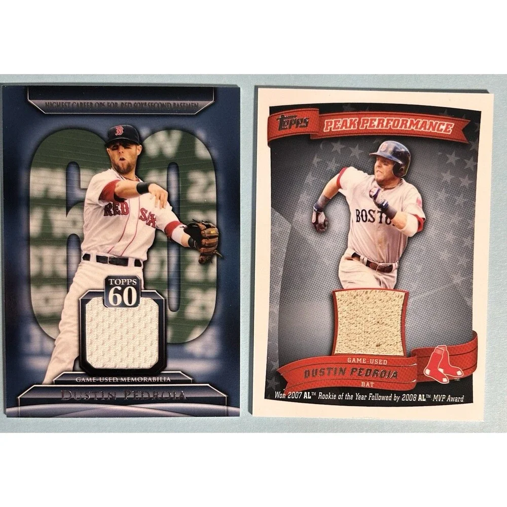 2 Boston Red Sox -Dustin Pedroia GU Cards 2010 & 2011